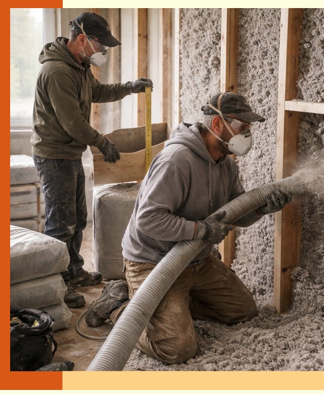 Утепление таунхауса эковатой в Коломне для максимально теплых стен