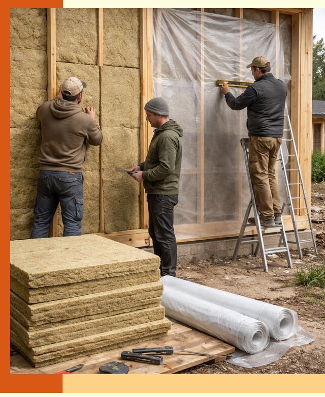 Утепление каркасного дома в Коломне под ключ с гарантией качества