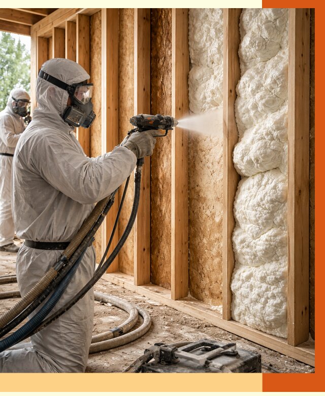 Утепление каркасного дома ППУ в Коломне от 2839 руб./м2 — работа под ключ | ТепломастерКлм