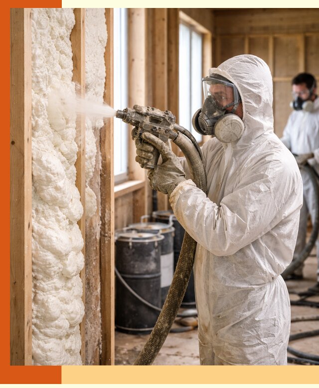 Утепление каркасного дома пенополиуретаном в Коломне