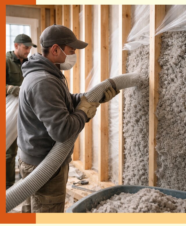 Утепление каркасного дома эковатой в Коломне — качественно и надолго