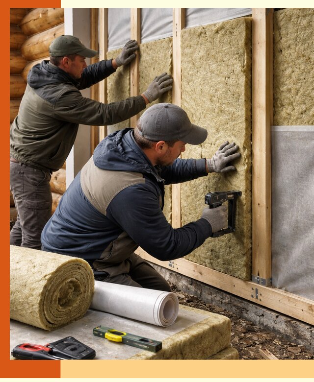 Утепление бревенчатого дома под ключ в Коломне