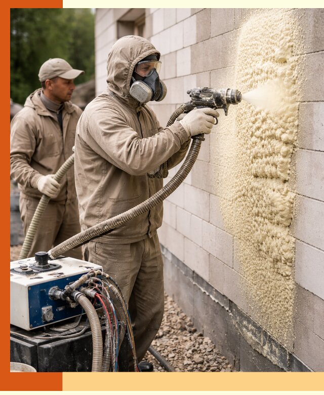 Утепление дома из газобетона ППУ в Коломне — надежная теплоизоляция