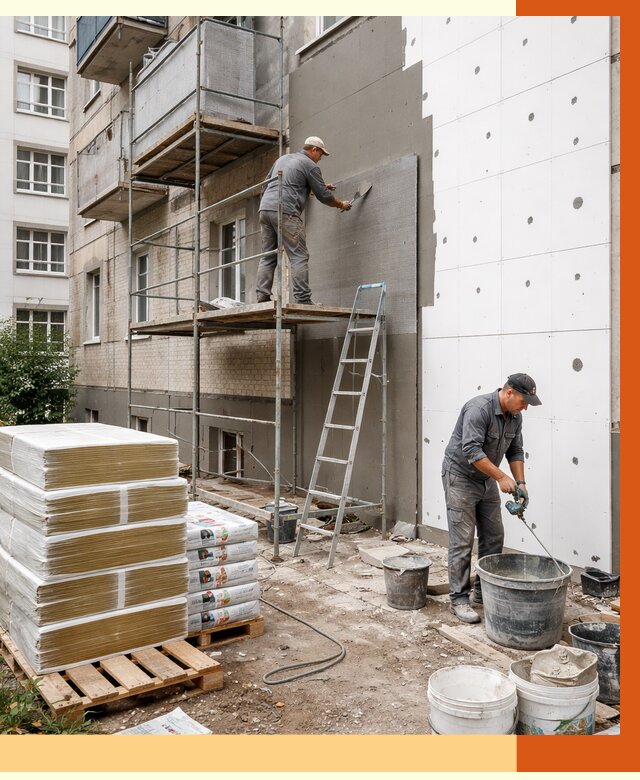 Утепление квартиры снаружи в Коломне от 6235 руб/м2 под ключ | ТепломастерКлм