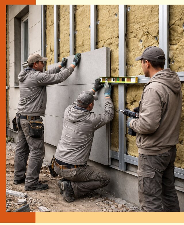 Утепление вентилируемого фасада под ключ в Коломне