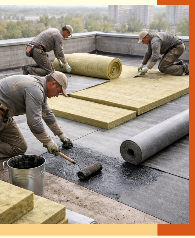 Утепление плоской крыши в Коломне от 7300 руб./м2 под ключ | ТепломастерКлм