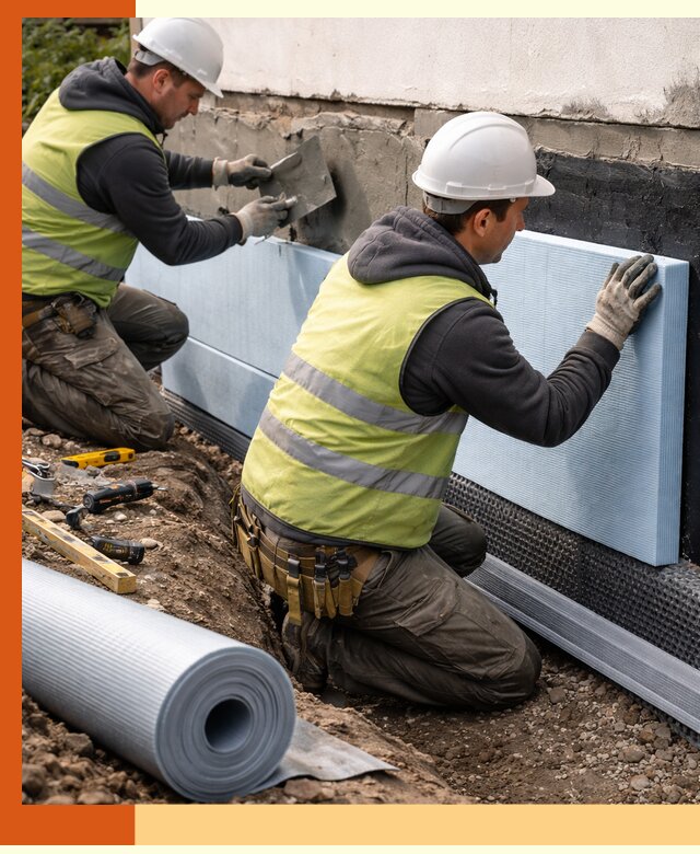 Утепление фундамента снаружи в Коломне — профессиональная теплоизоляция