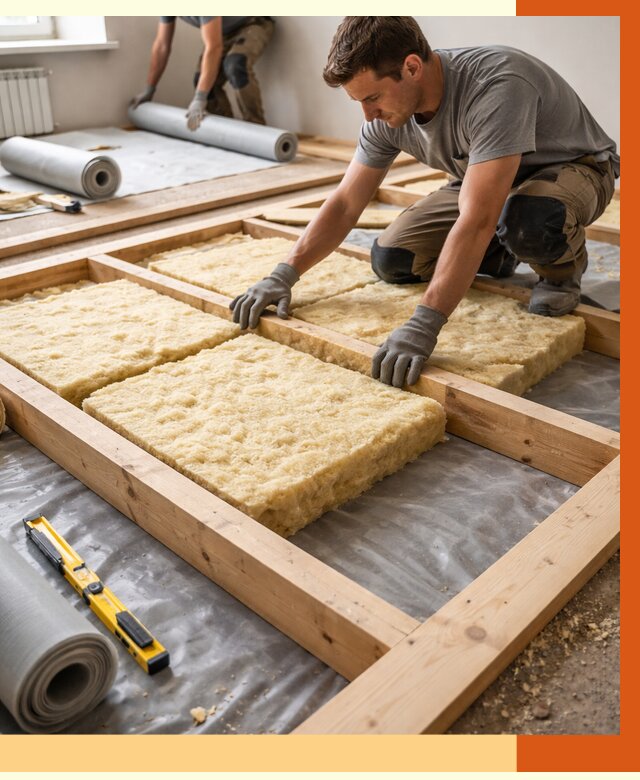 Утепление деревянного пола в Коломне от 1521 руб./м2 под ключ | ТепломастерКлм