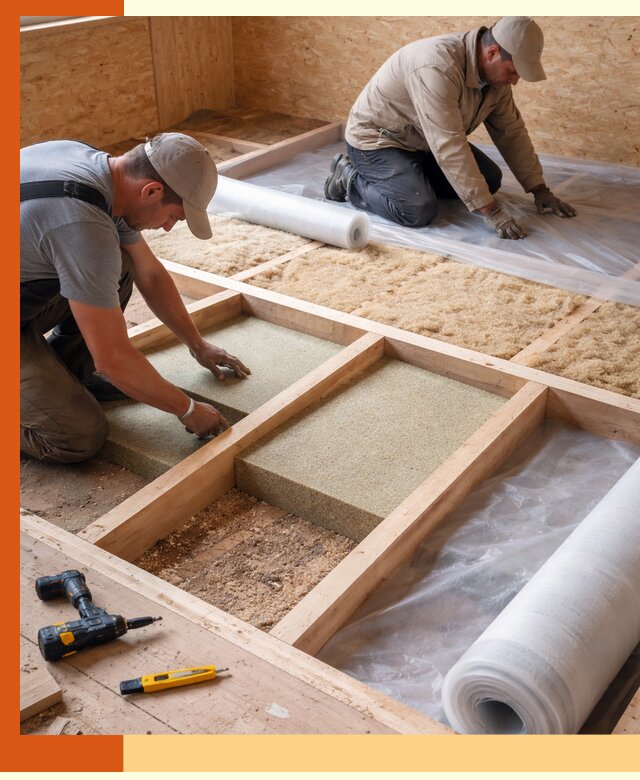 Профессиональное утепление деревянного пола в Коломне