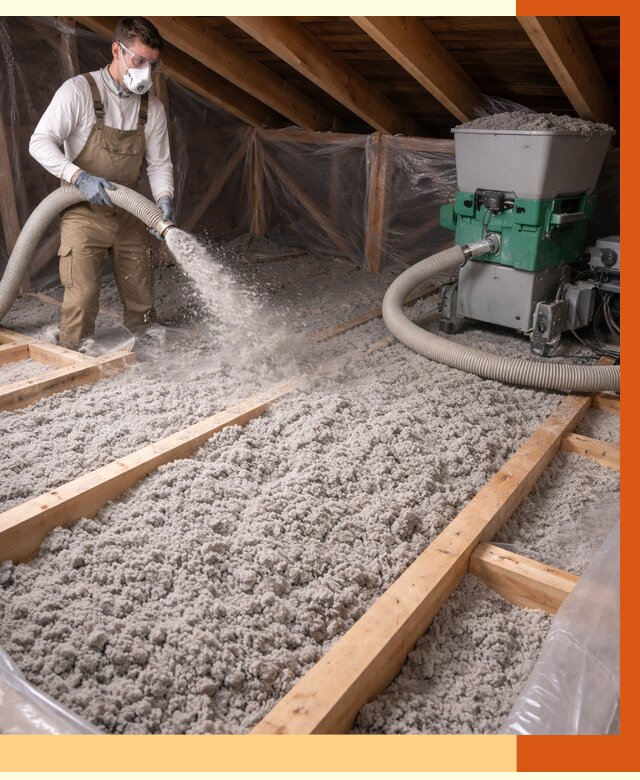 Утепление чердака эковатой в Коломне от 1470 руб/м2 — заказать у ТепломастерКлм