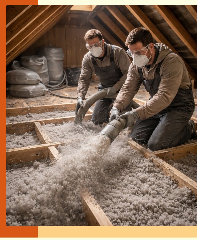 Утепление чердака эковатой в Коломне — быстро и надёжно