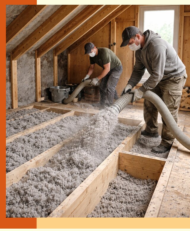 Утепление мансарды эковатой в Коломне с гарантией качества