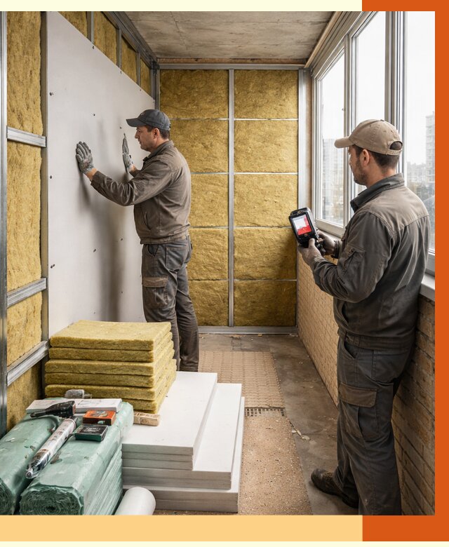 Утепление балкона в Коломне от 4563 руб. под ключ | ТепломастерКлм