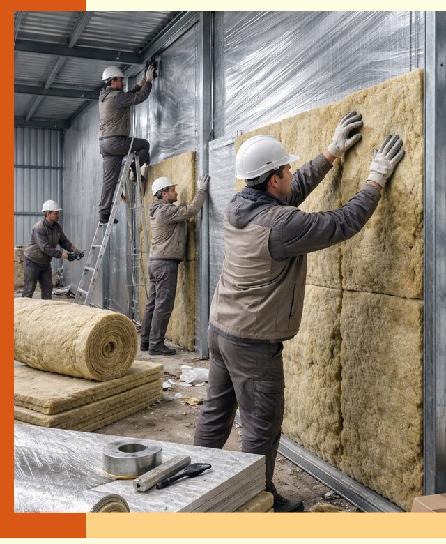 Утепление металлического склада в Коломне: теплоизоляция и герметизация