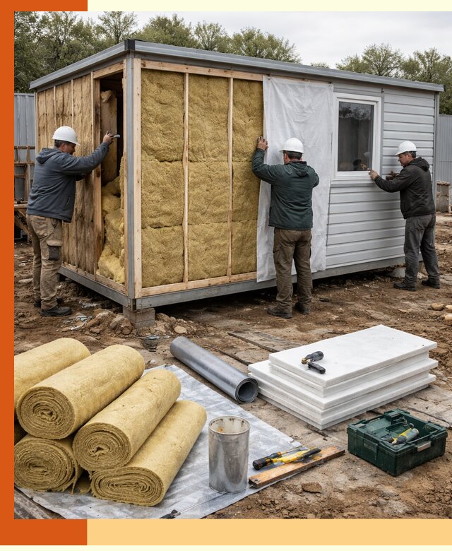 Утепление строительной бытовки под ключ в Коломне для любых условий