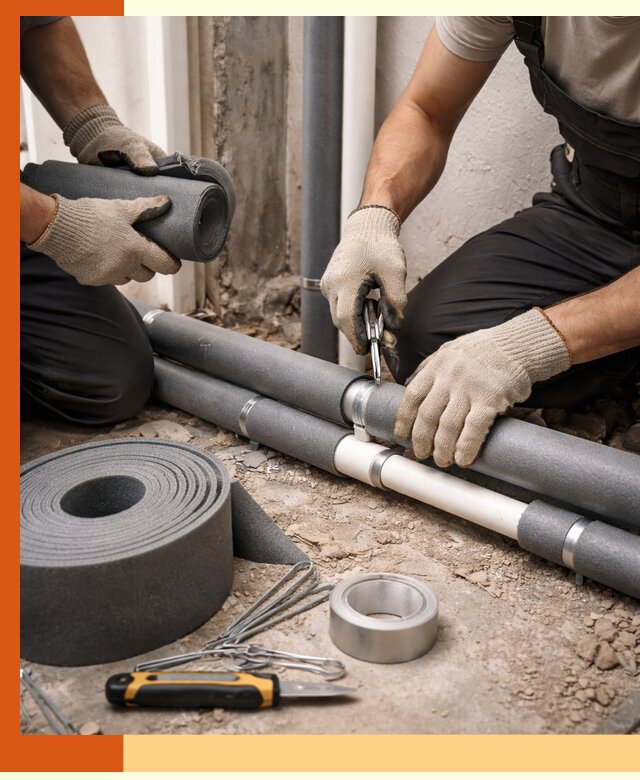 Утепление труб водоснабжения в Коломне — монтаж и защита сети