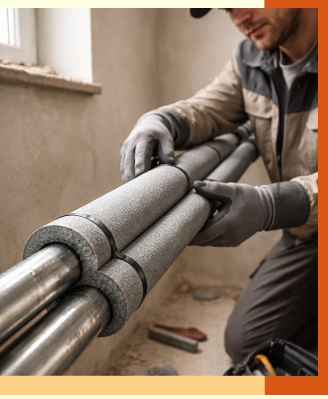 Утепление труб отопления в Коломне от 2890 руб. за м² — услуги под ключ | ТепломастерКлм