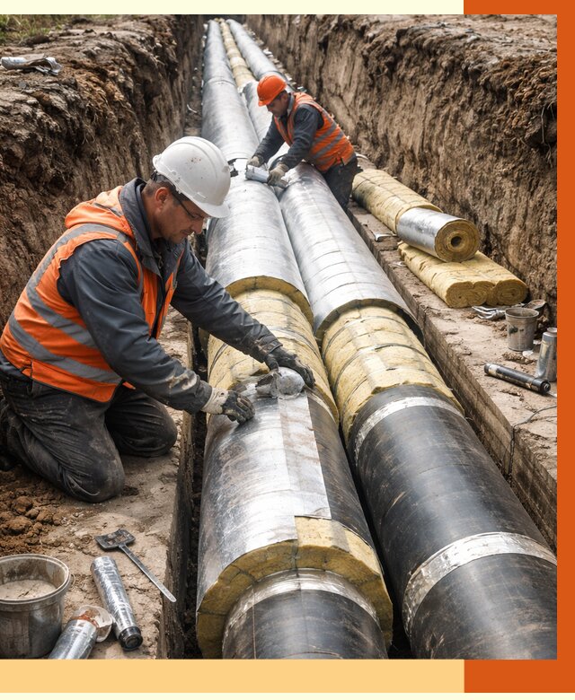 Утепление теплотрассы в Коломне от 4563 руб./м2 — ппу и комплексная изоляция | ТепломастерКлм