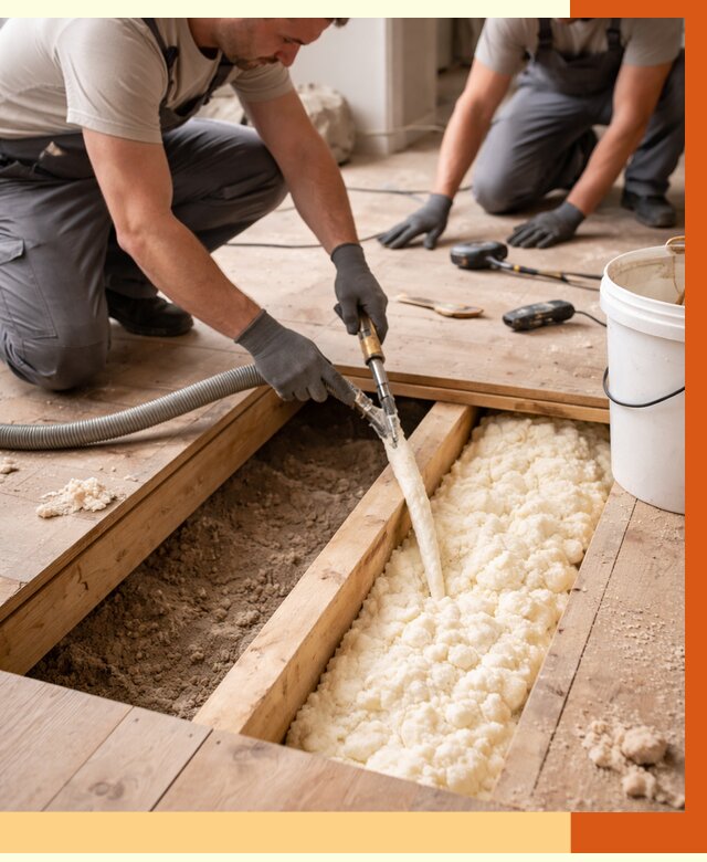 Заполнение пустот пола в Коломне от 2738 руб. — утепление пустот пола под ключ | ТепломастерКлм