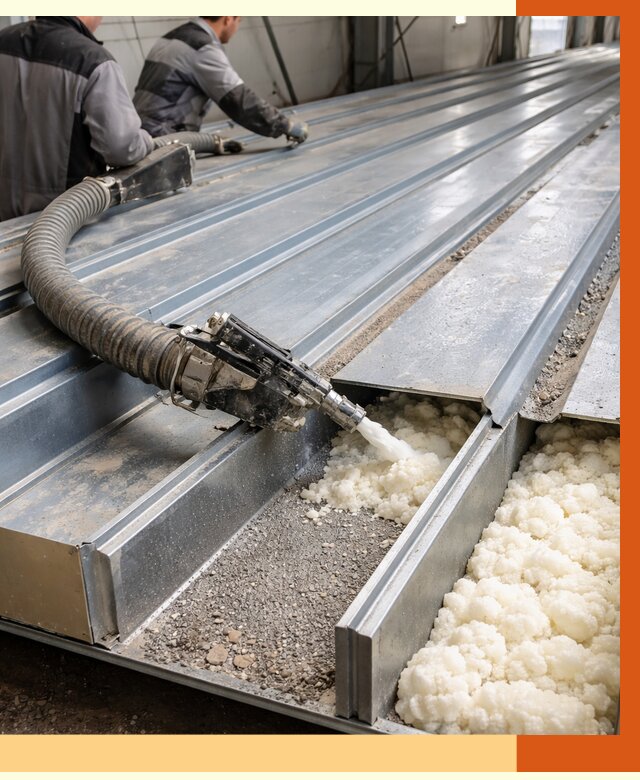 Заполнение пустот кровельных панелей в Коломне от 7300 руб. под ключ | ТепломастерКлм