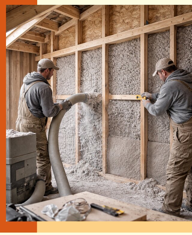 Утепление эковатой стен, потолков и перекрытий в Коломне