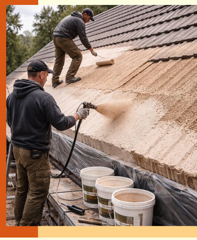 Утепление кровли жидкой пробкой в Коломне для домов и зданий