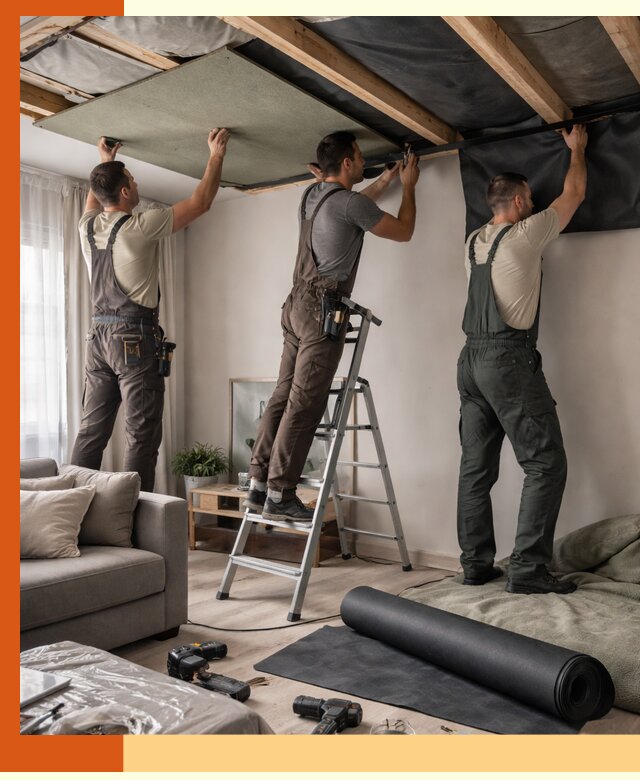 Шумоизоляция потолка в Коломне — профессиональное устранение шумов