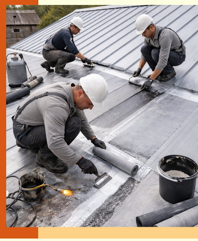 Гидроизоляция металлической кровли с гарантией в Коломне