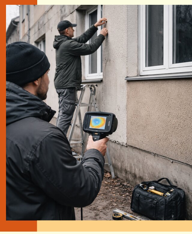 Тепловизионное обследование фасада в Коломне для выявления дефектов