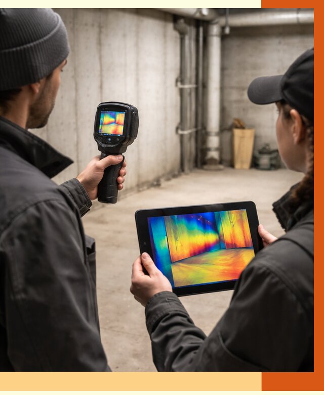 Тепловизионное обследование подвала в Коломне от 4563 руб. — проверка гидроизоляции | ТепломастерКлм