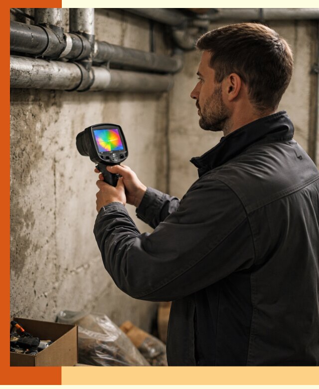 Тепловизионное обследование подвала в Коломне для поиска утечек тепла