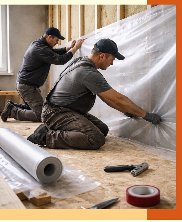 Монтаж пароизоляции в Коломне от 2535 руб. — установка и укладка под ключ | ТепломастерКлм